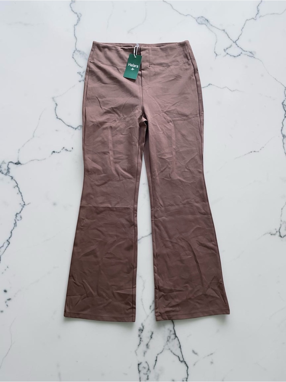 Halara Flex™ High Waisted Back Side Pocket Slight Flare Work Pants in Brown